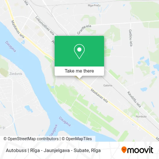Autobuss | Rīga - Jaunjelgava - Subate map