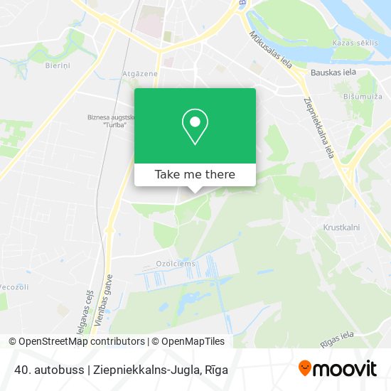 Карта 40. autobuss | Ziepniekkalns-Jugla