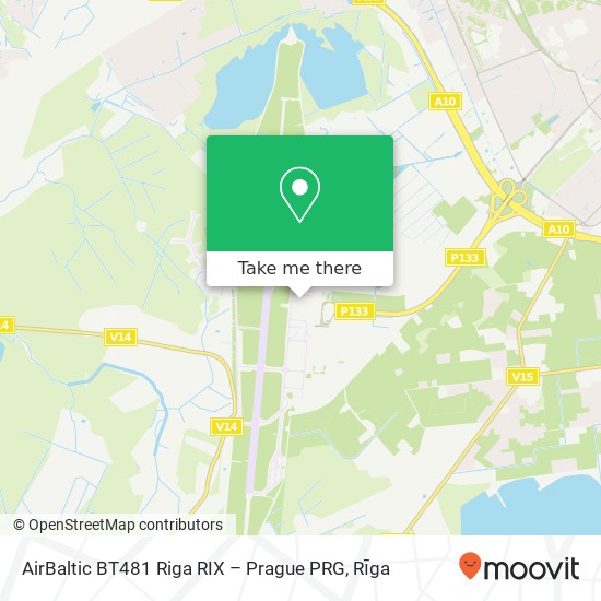 AirBaltic BT481 Riga RIX – Prague PRG map