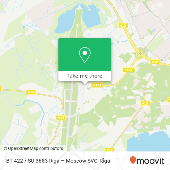 BT 422 / SU 3683 Riga — Moscow SVO map