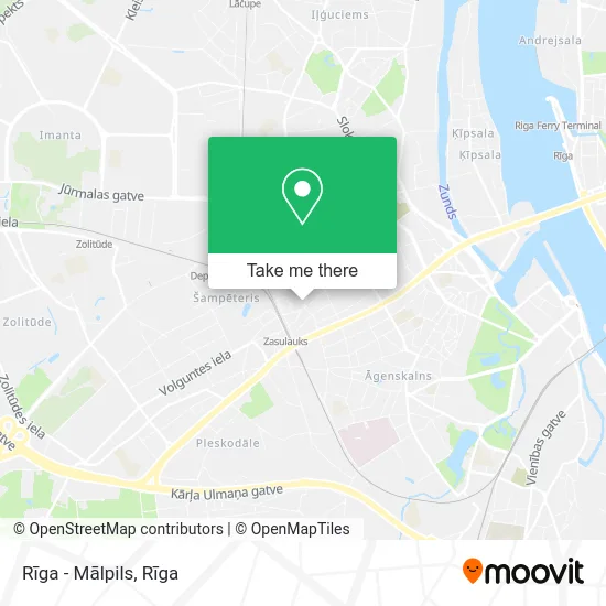 Карта Rīga - Mālpils