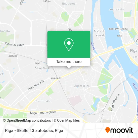 Rīga - Skulte 43 autobuss map