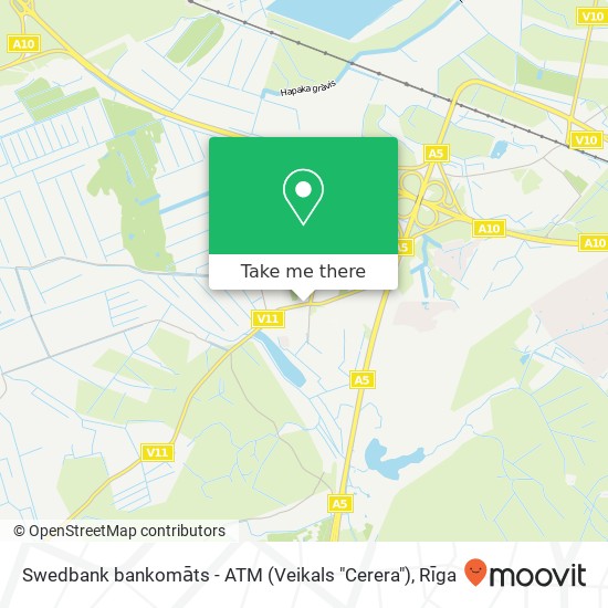 Swedbank bankomāts - ATM (Veikals "Cerera") map