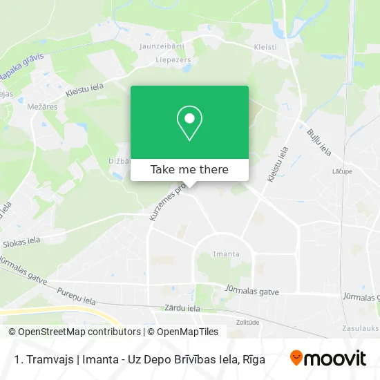 1. Tramvajs | Imanta - Uz Depo Brīvības Iela map