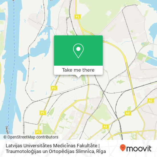 Карта Latvijas Universitātes Medicīnas Fakultāte | Traumotoloģijas un Ortopēdijas Slimnīca