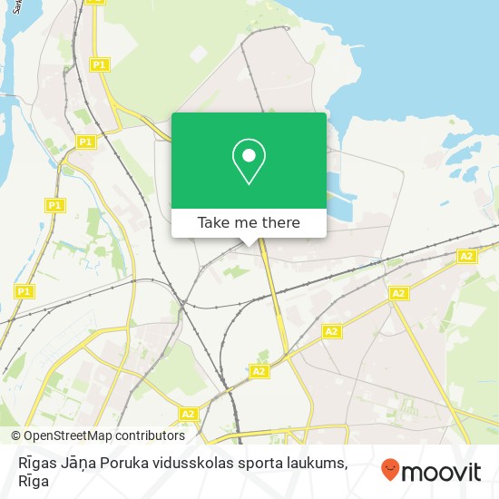 Карта Rīgas Jāņa Poruka vidusskolas sporta laukums