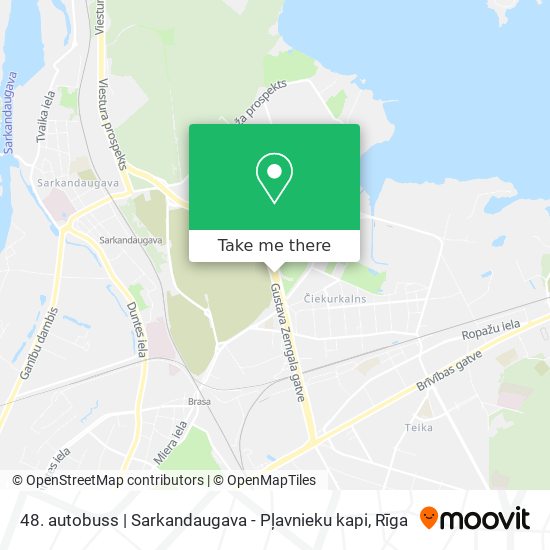 48.  autobuss | Sarkandaugava - Pļavnieku kapi map