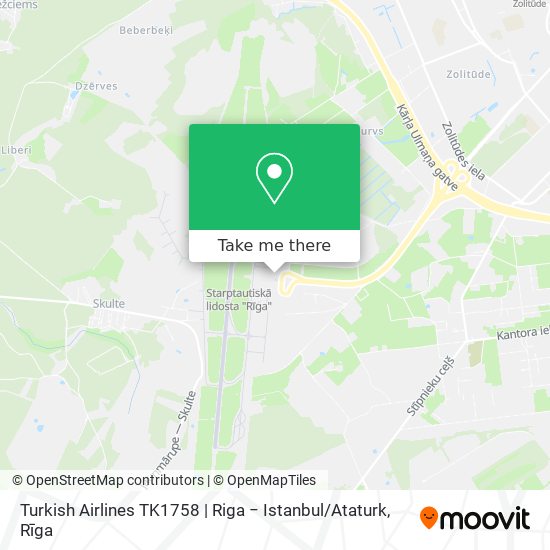 Turkish Airlines TK1758 | Riga − Istanbul / Ataturk map
