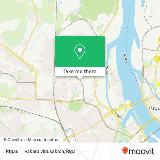 Карта Rīgas 1. vakara vidusskola