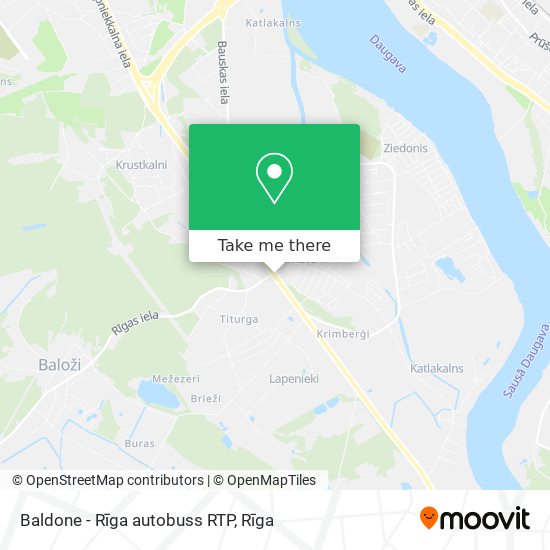 Baldone - Rīga autobuss RTP map