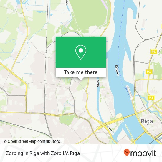 Zorbing in Riga with Zorb.LV map