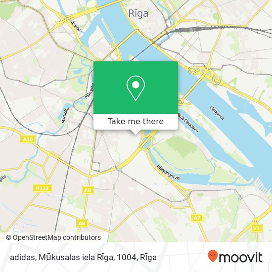 adidas, Mūkusalas iela Rīga, 1004 map