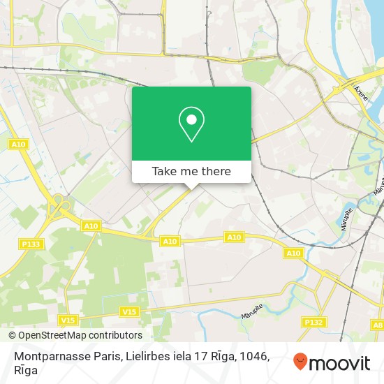 Montparnasse Paris, Lielirbes iela 17 Rīga, 1046 map