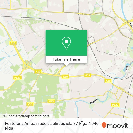 Restorans Ambassador, Lielirbes iela 27 Rīga, 1046 map