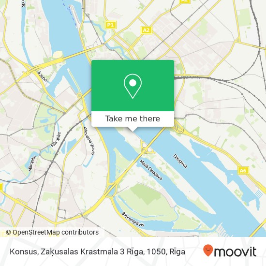 Konsus, Zaķusalas Krastmala 3 Rīga, 1050 map