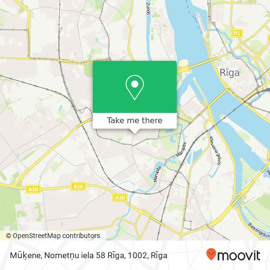 Mūķene, Nometņu iela 58 Rīga, 1002 map