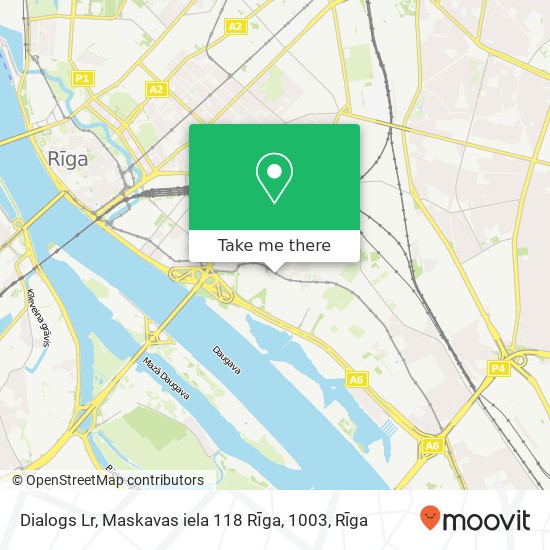 Карта Dialogs Lr, Maskavas iela 118 Rīga, 1003