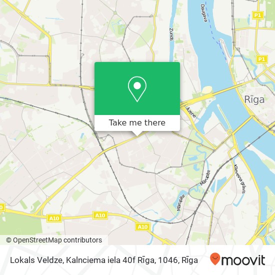 Карта Lokals Veldze, Kalnciema iela 40f Rīga, 1046