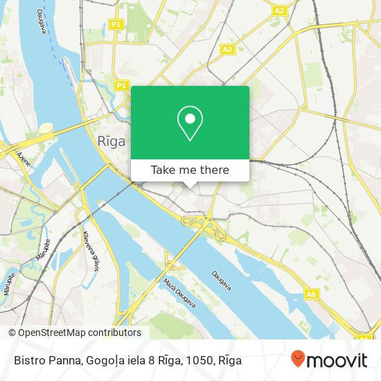 Bistro Panna, Gogoļa iela 8 Rīga, 1050 map