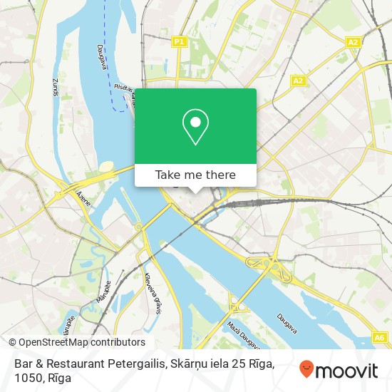 Карта Bar & Restaurant Petergailis, Skārņu iela 25 Rīga, 1050