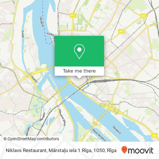 Карта Niklavs Restaurant, Mārstaļu iela 1 Rīga, 1050