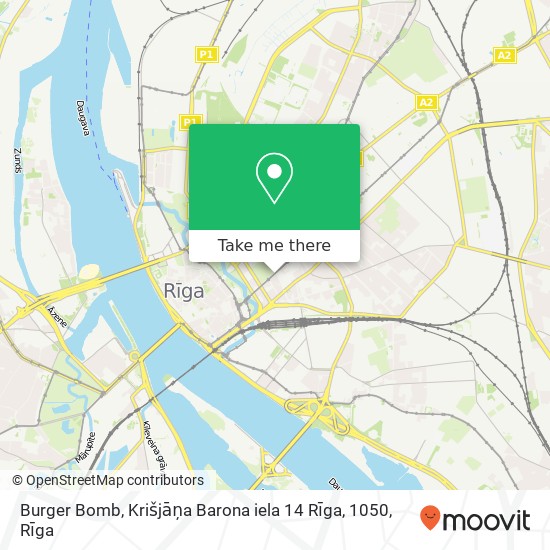 Burger Bomb, Krišjāņa Barona iela 14 Rīga, 1050 map