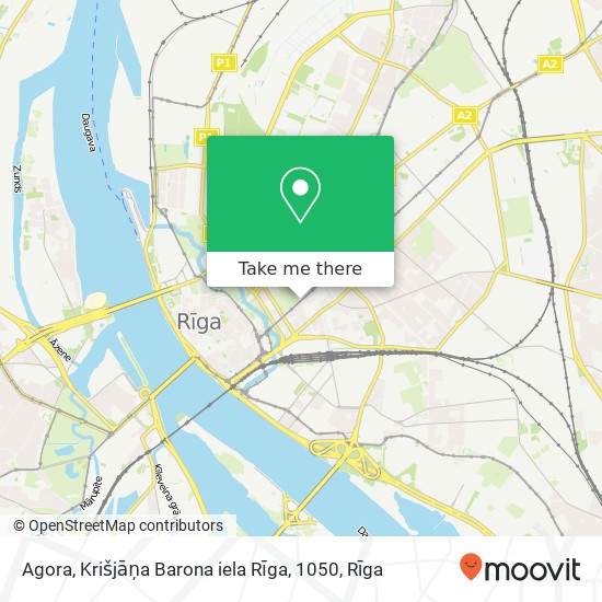Agora, Krišjāņa Barona iela Rīga, 1050 map