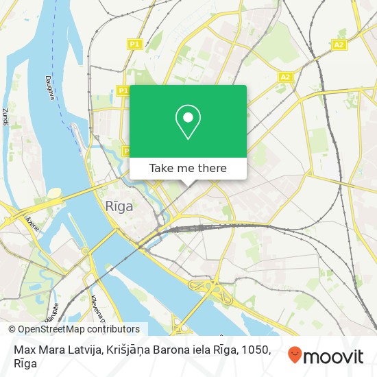 Max Mara Latvija, Krišjāņa Barona iela Rīga, 1050 map