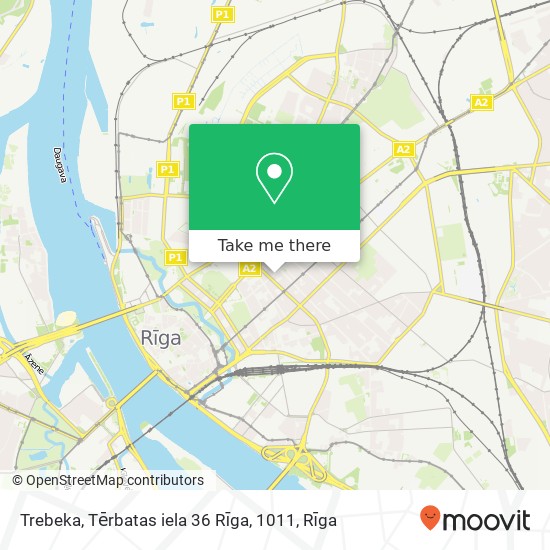 Trebeka, Tērbatas iela 36 Rīga, 1011 map