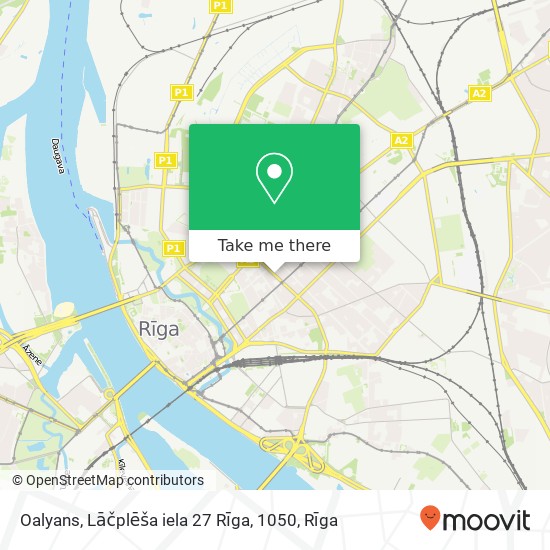 Oalyans, Lāčplēša iela 27 Rīga, 1050 map