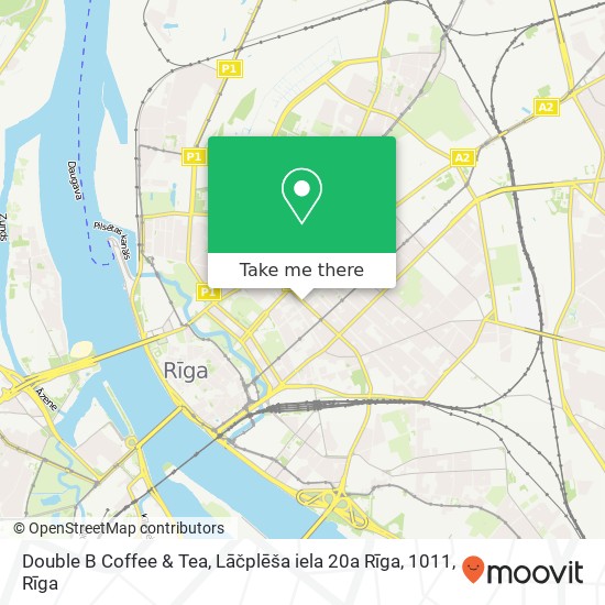 Карта Double B Coffee & Tea, Lāčplēša iela 20a Rīga, 1011