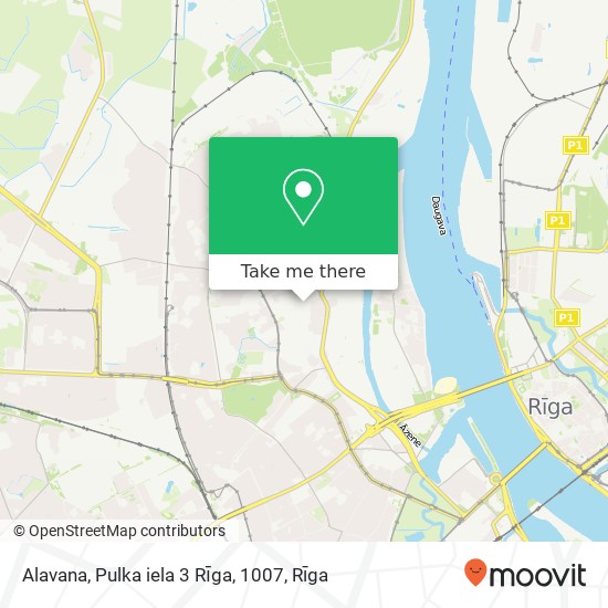 Alavana, Pulka iela 3 Rīga, 1007 map