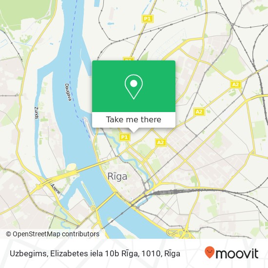 Карта Uzbegims, Elizabetes iela 10b Rīga, 1010