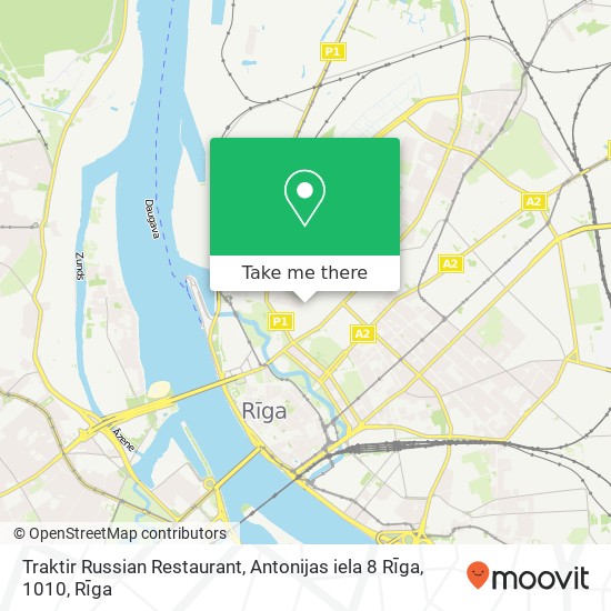 Карта Traktir Russian Restaurant, Antonijas iela 8 Rīga, 1010