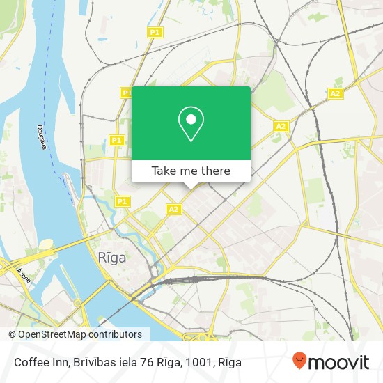 Coffee Inn, Brīvības iela 76 Rīga, 1001 map