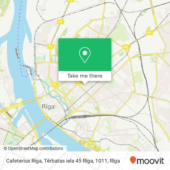 Cafeterius Riga, Tērbatas iela 45 Rīga, 1011 map