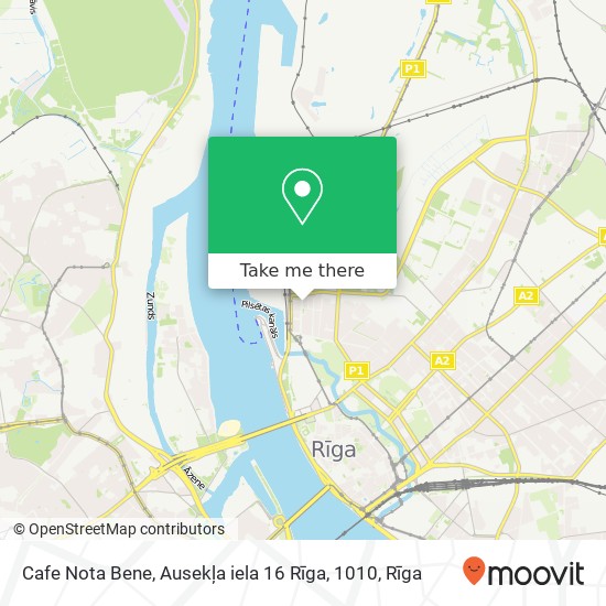 Cafe Nota Bene, Ausekļa iela 16 Rīga, 1010 map