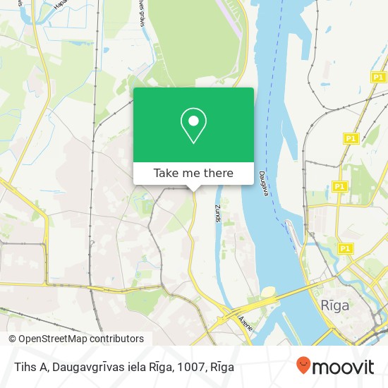 Карта Tihs A, Daugavgrīvas iela Rīga, 1007