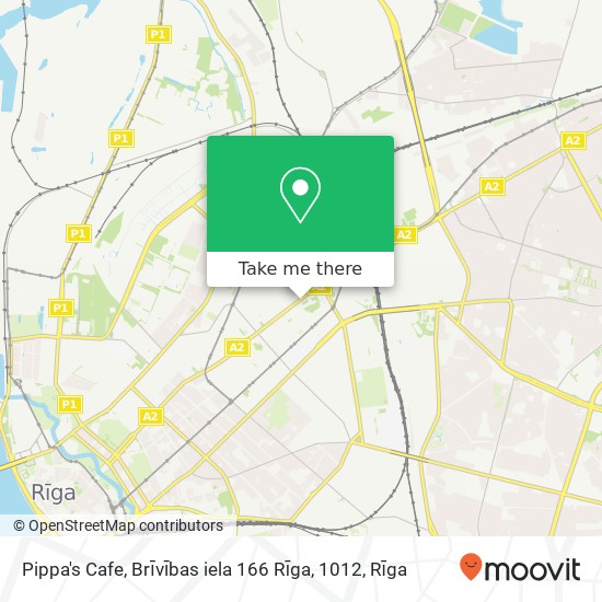 Карта Pippa's Cafe, Brīvības iela 166 Rīga, 1012