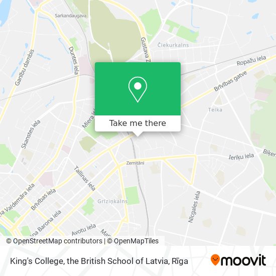 King's College, the British School of Latvia map