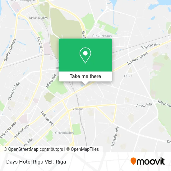 Карта Days Hotel Riga VEF