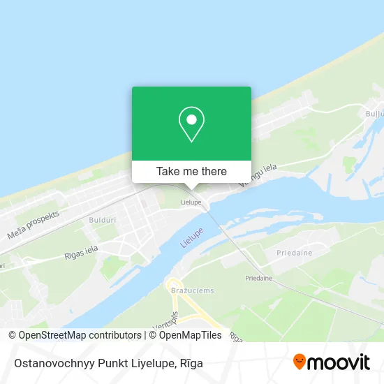 Карта Ostanovochnyy Punkt Liyelupe