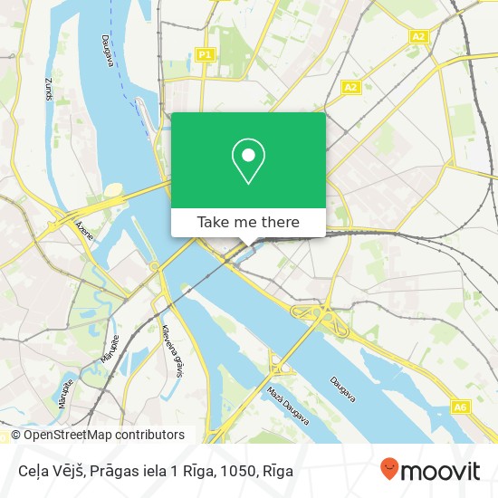 Карта Ceļa Vējš, Prāgas iela 1 Rīga, 1050
