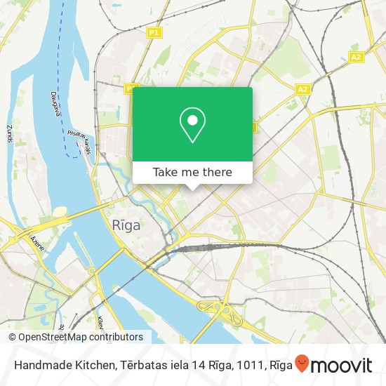 Handmade Kitchen, Tērbatas iela 14 Rīga, 1011 map