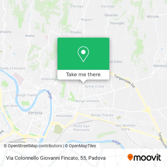 Via Colonnello Giovanni Fincato, 55 map