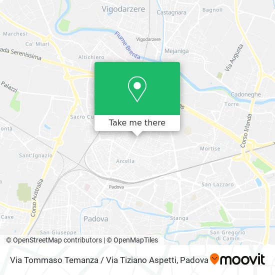 Via Tommaso Temanza / Via Tiziano Aspetti map