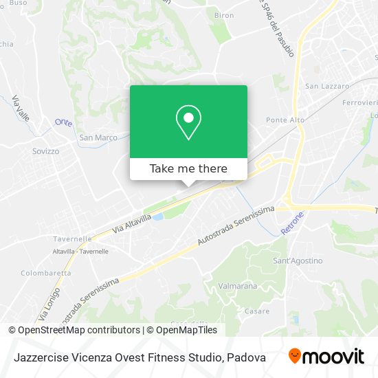 Jazzercise Vicenza Ovest Fitness Studio map