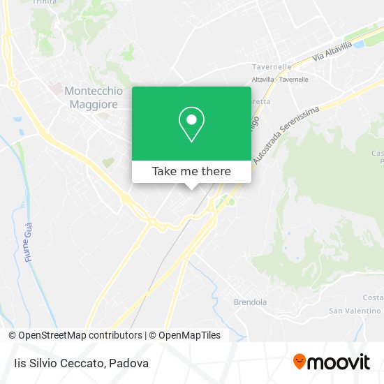 how to get to iis silvio ceccato in montecchio maggiore by bus or train