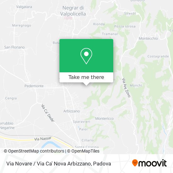 Via Novare / Via Ca' Nova Arbizzano map