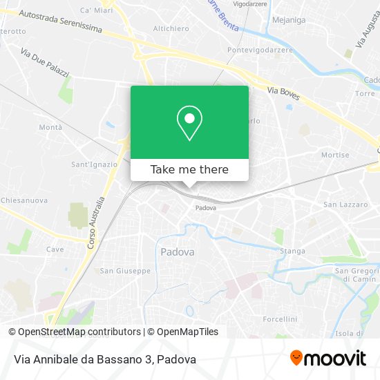Via Annibale da Bassano  3 map